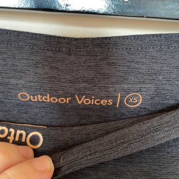 Outdoor Voices Two Tone Black & Blue High Rise Leggings - Picture 2 of 7